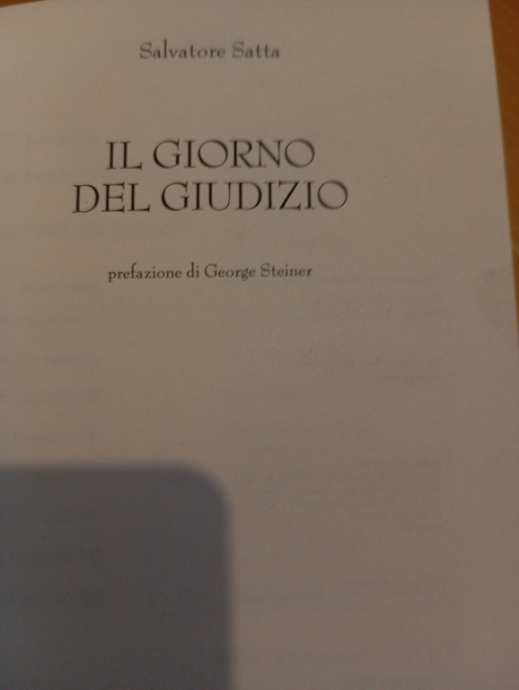 Il giorno del giudizio, Salvatore Satta, Ilisso, 1999