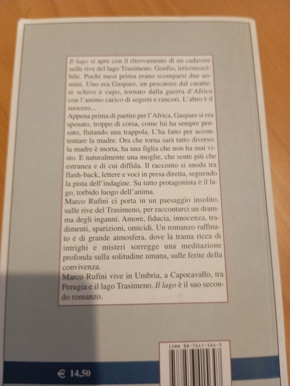 Il lago, Marco Rufini, Edizioni e/o