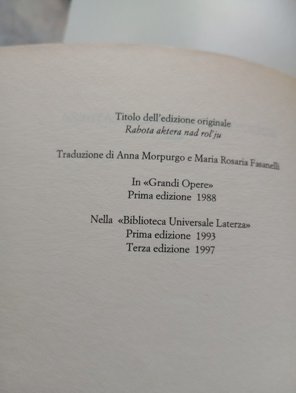 Il lavoro dell'attore sul personaggio, Konstantin Stanislavskij, Laterza, 1997