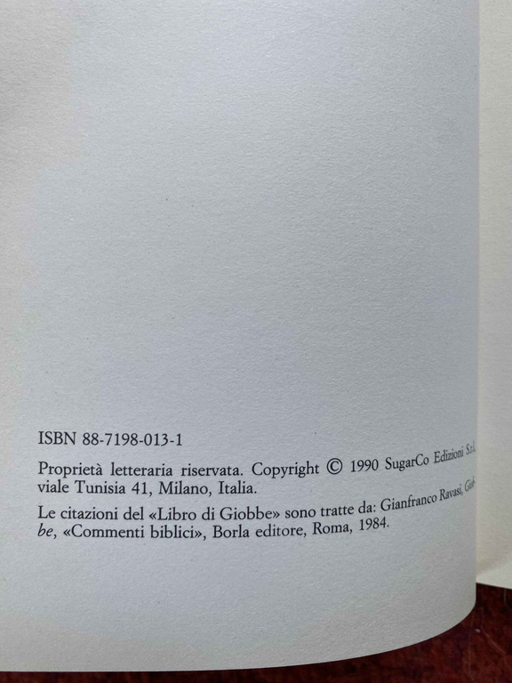 Il lavoro di Giobbe, Antonio Negri, SugarCo, 1990