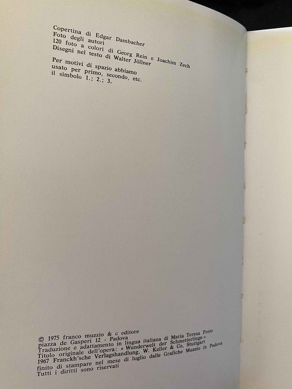 Il libro delle farfalle, Muzzio, 1975