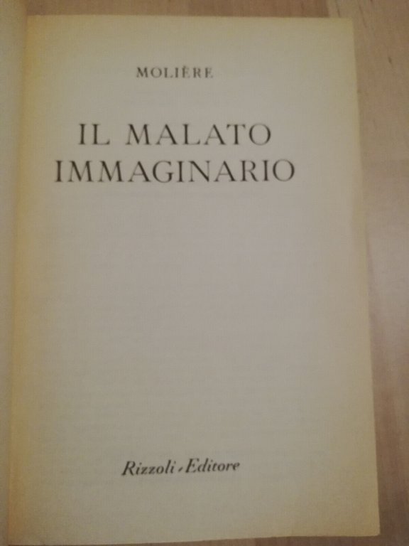 Il malato Immaginario, Moliere, 1962, BUR Rizzoli