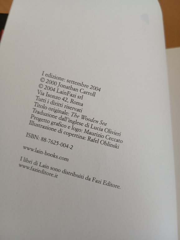 Il mare di legno, Jonathan Carroll, Lain, 2004