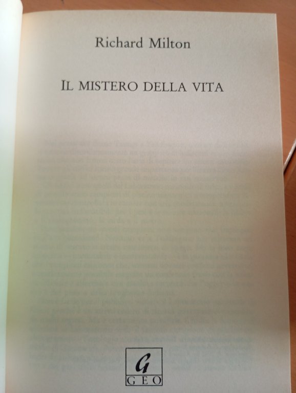 Il mistero della vita, Richard Milton, Geo, 1993