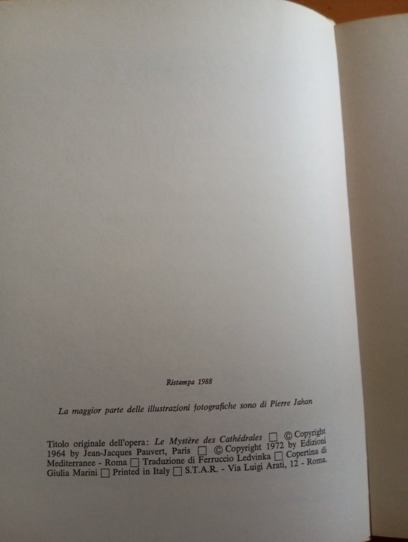 Il mistero delle cattedrali e l'interpretazione esoterica, Fulcanelli, 1988