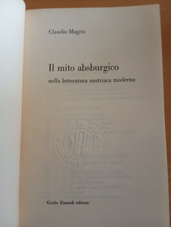 Il mito asburgico nella letteratura austriaca moderna, C. Magris, Einaudi, … | Immagine Gallery 8