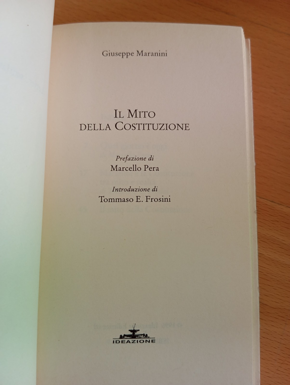 Il mito della costituzione, Giuseppe Maranini, Ideazione, 1996 | Immagine Gallery 5