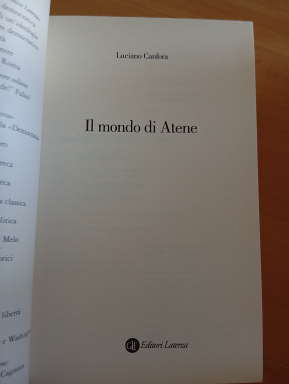 Il mondo di Atene, Luciano Canfora, Laterza, 2013, nuovo | Immagine Gallery 5