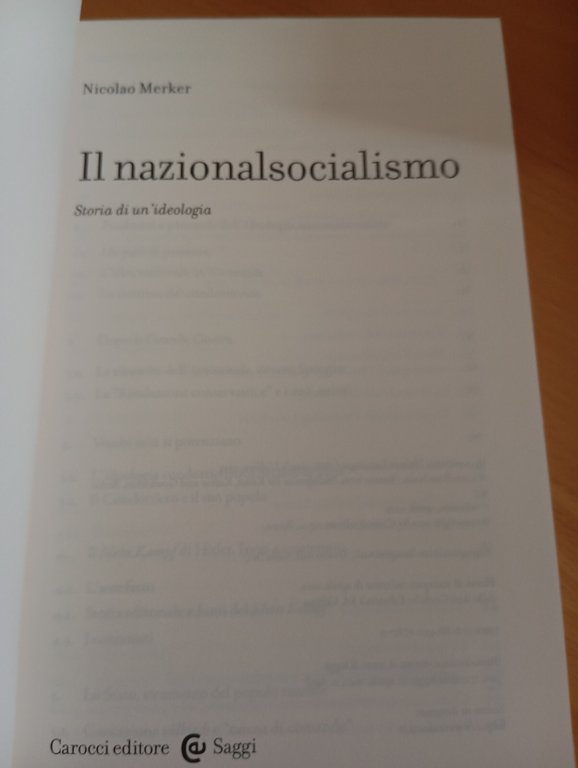 Il nazionalsocialismo. Storia di un'ideologia, Nicolao Merker, Carocci, 2013