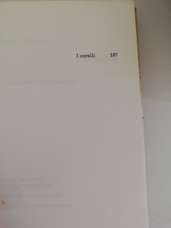 Il nipote, James Purdy, 1963, Einaudi, I coralli, Prima edizione