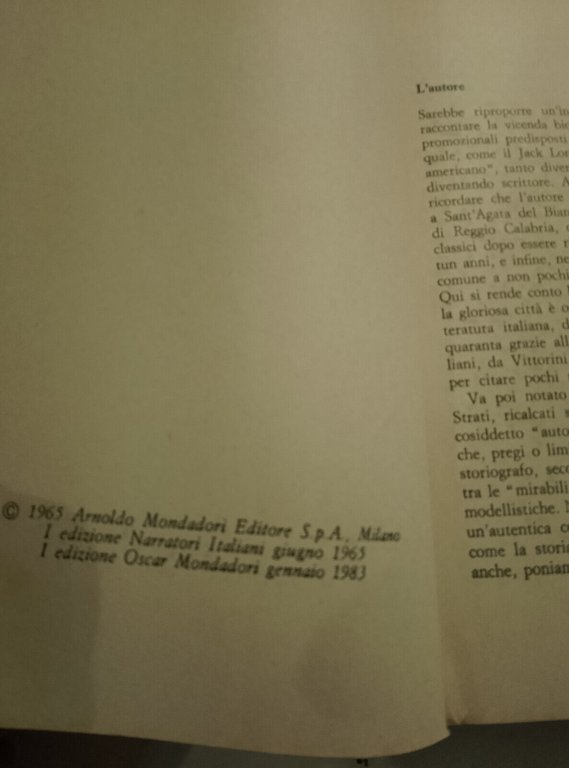 Il nodo, Saverio Strati, Mondadori, 1983