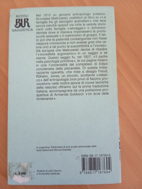 Il padre nella psicologia primitiva, Bronilsaw Malinowski, BUR Rizzoli, 1990