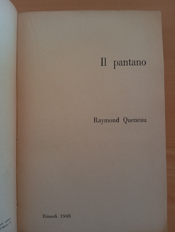 Il Pantano, Raymond Queneau, Einaudi, 1948, prima edizione | Immagine Gallery 8