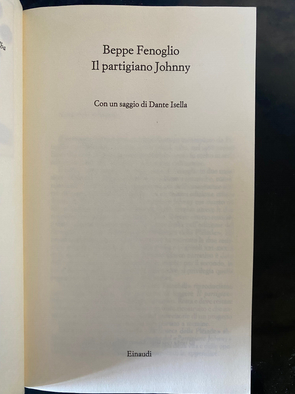 Il partigiano Jonny, Beppe Fenoglio, Einaudi, 1994