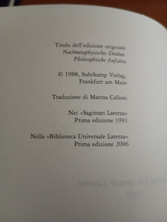 Il pensiero post-metafisico, Jurgen Habermas, Laterza, 2006 | Immagine Gallery 5