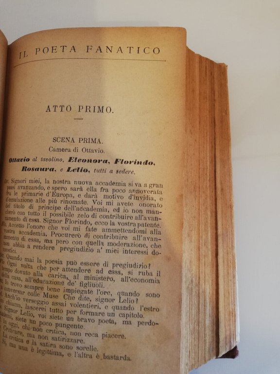 Il poeta fanatico, Carlo Goldoni, Roma, 1891