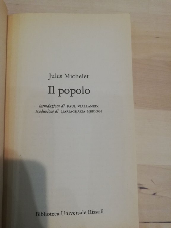 Il popolo, Jules Michelet, Rizzoli BUR, 1989