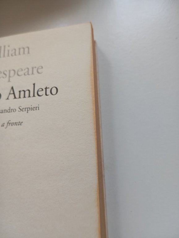 Il primo Amleto, W. Shakespeare Alessandro Serpieri Testo a fronte …