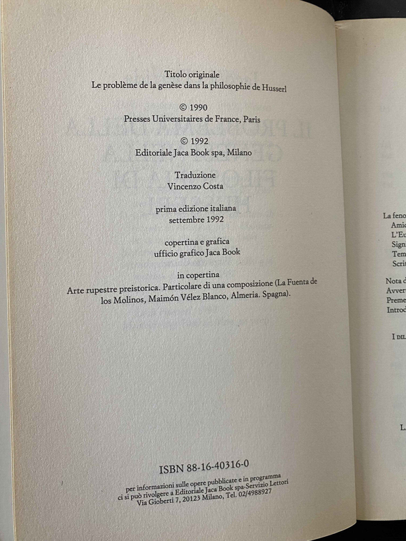 Il problema della genesi nella filosofia di Husserl, Jacques Derrida, …