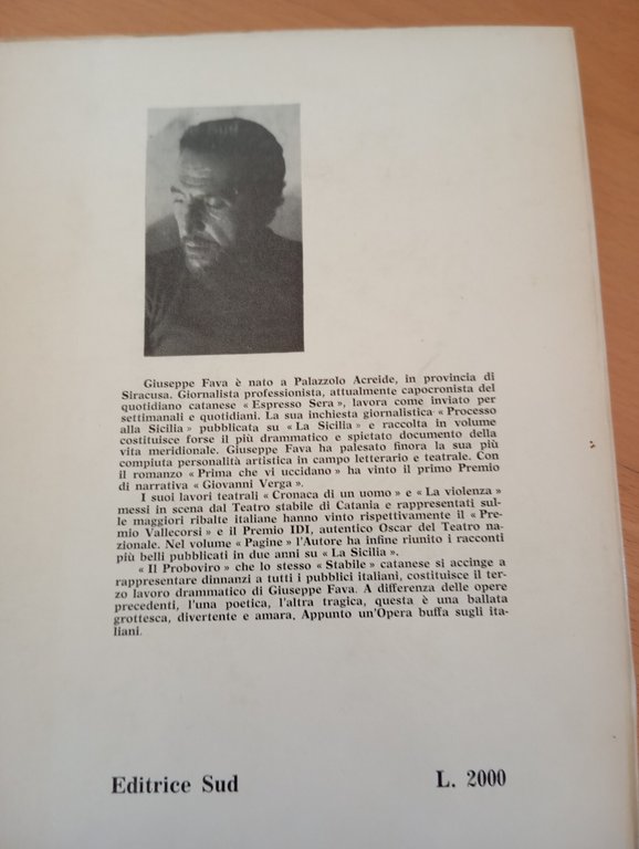 Il proboviro, Giuseppe Fava, Editrice sud, 1972