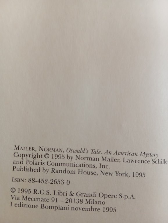 Il racconto di Oswald. Un mistero americano. Norman Mailer, Bompiani, … | Immagine Gallery 10