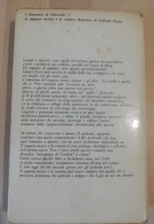 Il ragazzo morto e le comete, Goffredo Parise, 1965, Feltrinelli