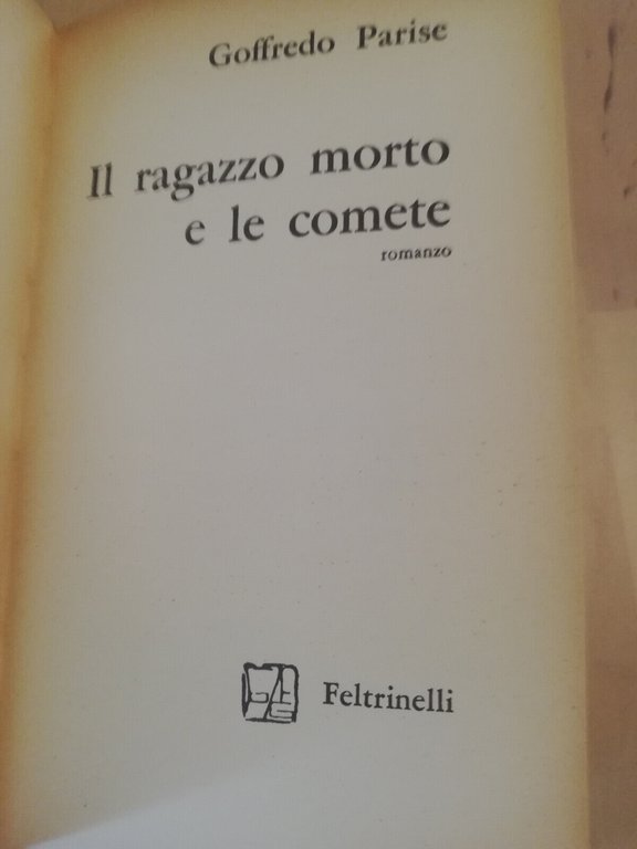 Il ragazzo morto e le comete, Goffredo Parise, 1965, Feltrinelli