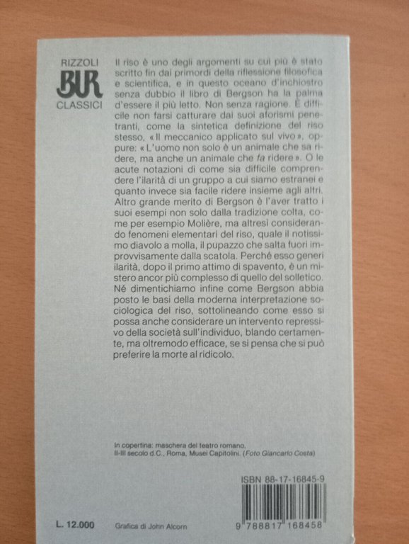 Il riso, Henri Bergson, BUR Rizzoli 1996