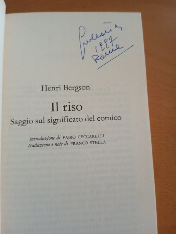 Il riso, Henri Bergson, BUR Rizzoli 1996