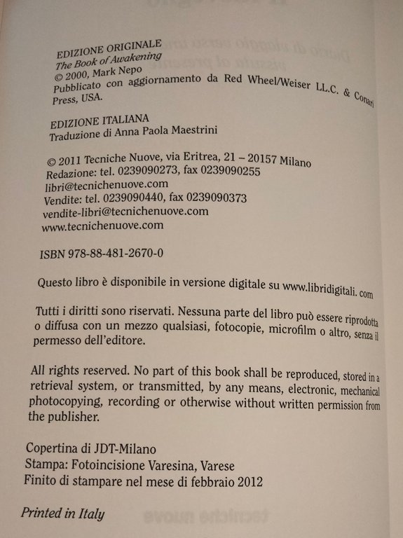 Il risveglio. Diario di viaggio verso una vita, Mark Nepo, …