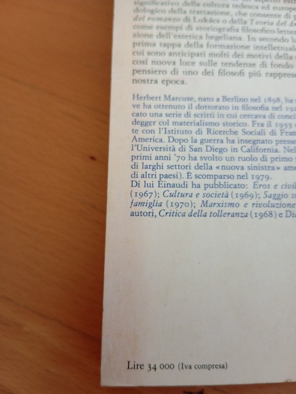 Il romanzo dell'artista nella letteratura tedesca Herbert Marcuse Einaudi 1985