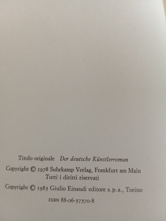 Il romanzo dell'artista nella letteratura tedesca Herbert Marcuse Einaudi 1985
