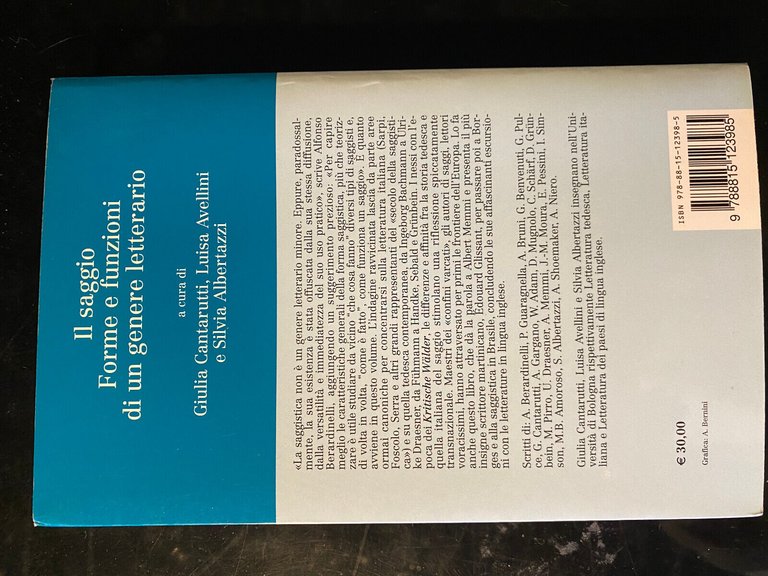 il saggio. Forme e funzioni di un genere letterario, Cantarutti, …