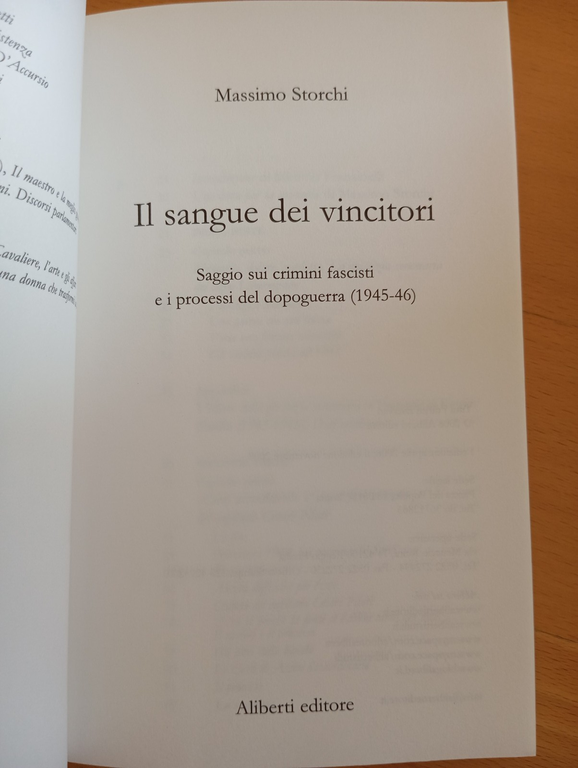 Il sangue dei vincitori, Massimo Storchi, Aliberti Editore, 2008 | Immagine Gallery 5