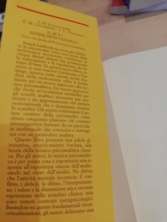 Il sé e i sistemi motivazionali, Lichtenberg Lachmann Fosshage Astrolabio …