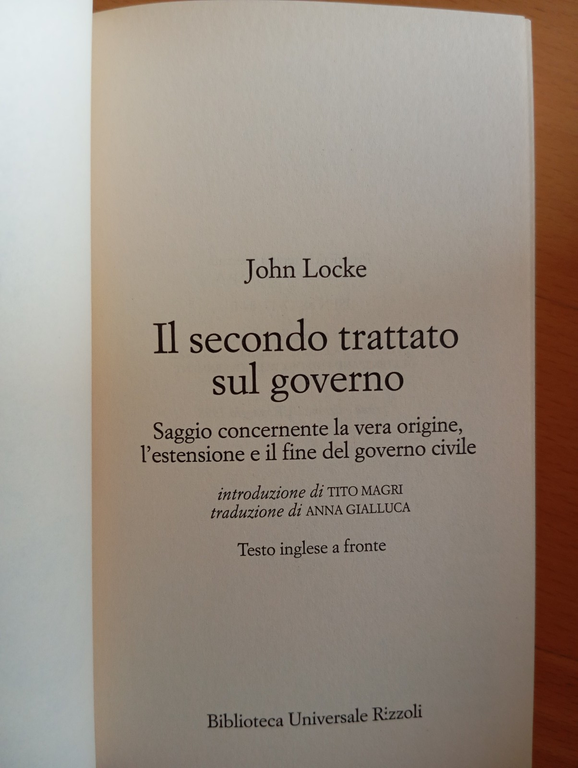 Il secondo trattato sul governo, John Locke, Rizzoli BUR, 1998 | Immagine Gallery 5