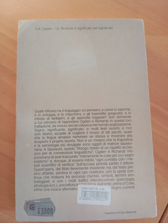 Il significato del significato, C. K. Ogden - I.A. Richards, …