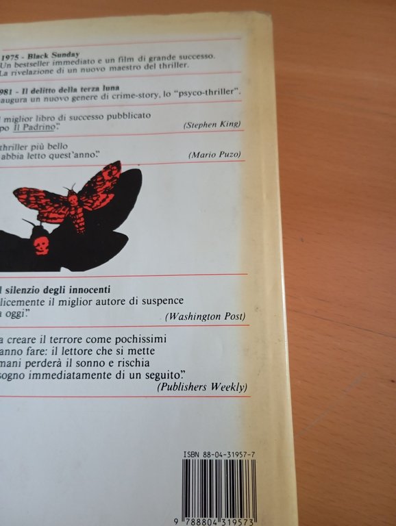 Il silenzio degli innocenti, Thomas Harris, Mondadori, 1989, prima edizione | Immagine Gallery 5