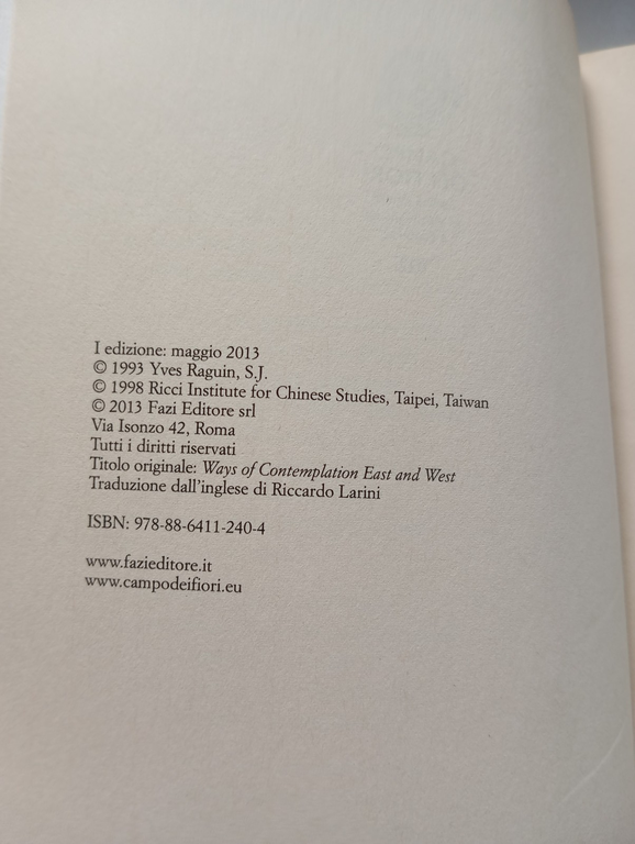 Il Tao della mistica, Yves Raguin, Fazi, 2013