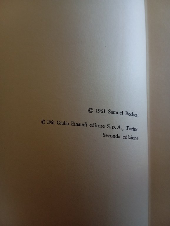 Il teatro di Samuel Beckett, Einaudi, 1961