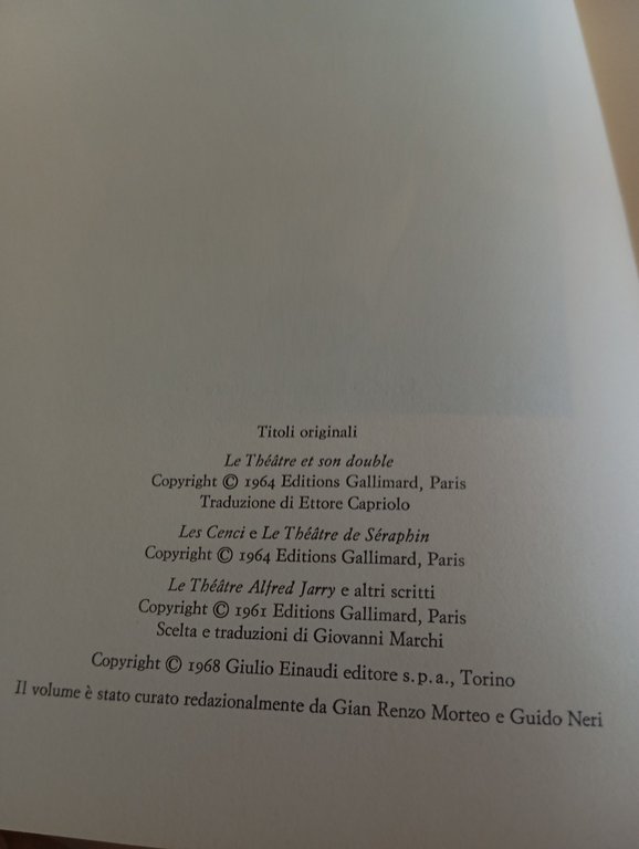 Il teatro e il suo doppio Antonin Artaud Einaudi prefazione …