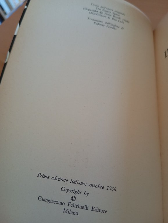 Il teatro e il suo spazio, Peter Brook, Feltrinelli, 1968