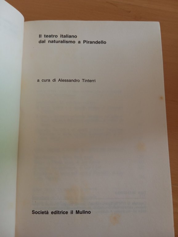 Il teatro italiano dal Naturalismo a Pirandello, A. Tinterri, Il … | Immagine Gallery 7