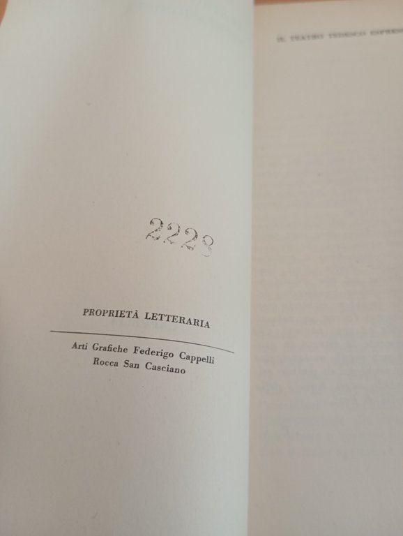 Il teatro tedesco espressionista, Paolo Chiarini, Cappelli, 1959 | Immagine Gallery 14