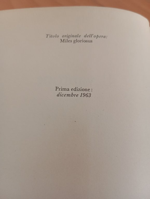 Il vantone di Plauto, Pier Paolo Pasolini, Einaudi, 1963