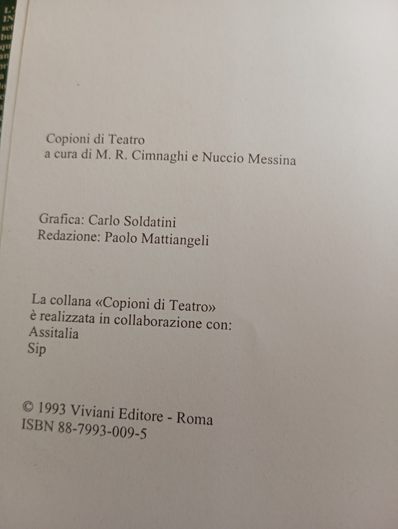 Il ventaglio Carlo Goldoni, Luigi Squarzina, Compagnia bicentenario Viviani 1993