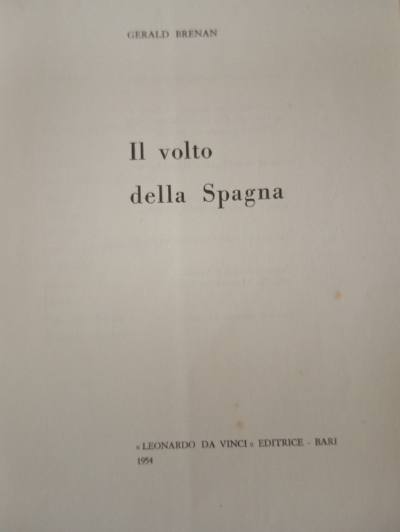 Il volto della Spagna, Gerald Brenan, Leonardo Da Vinci, 1954
