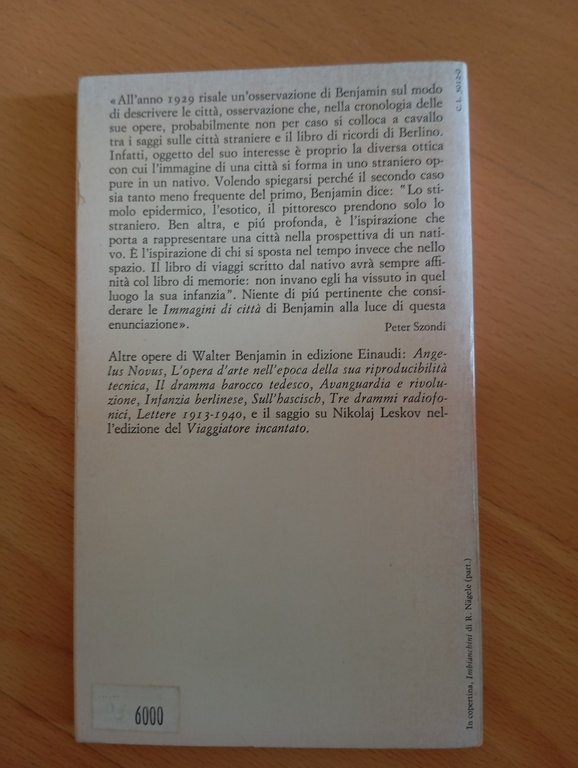 Immagini di città, Walter Benjamin, Einaudi, 1980