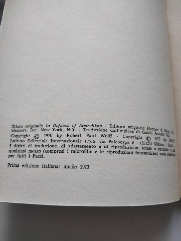 In difesa dell'anarchia, Robert Paul Wolff, ISEDI, 1973 | Immagine Gallery 5