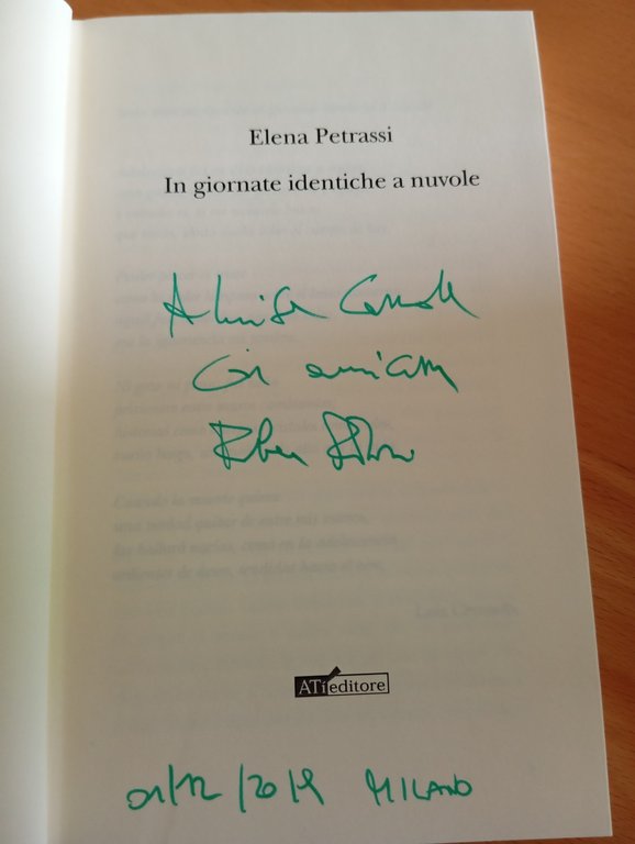 In giornate identiche a nuvole, Elena Petrassi, ATi, 2017